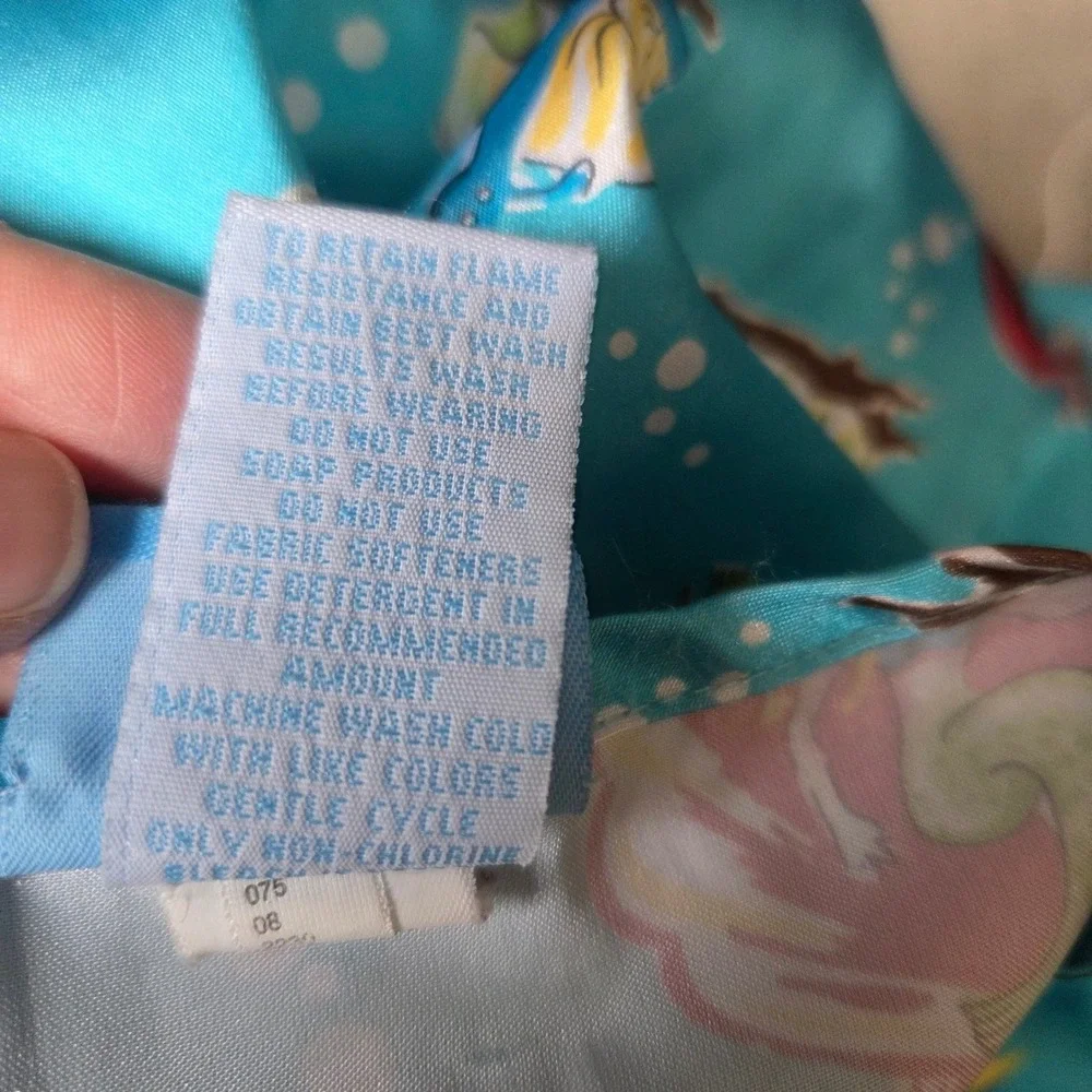 Nick & Nora Girls XL 16 Scuba Sock Monkey Under the Sea Nightgown Turquoise Blue